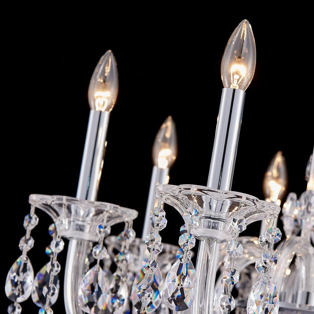 Chrome Adjustable Crystal Candle‑Style Chandelier Light