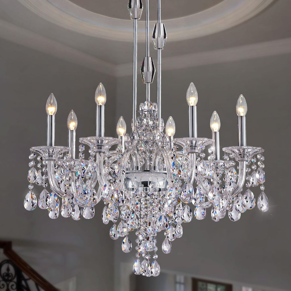 Chrome Adjustable Crystal Candle‑Style Chandelier Light